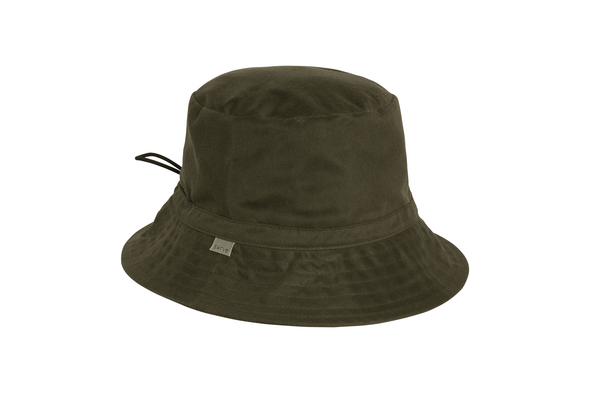 Mayser Kilian Waxed Cotton Bucket Fabric Hat Fishing Hat Cotton Hat Rain Hat  Fishing Hat Women / Men - Made in the EU with Lining Leather Strap, black :  : Fashion