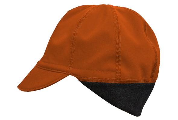 flat shot of the burnt orange softshell Belgian cap