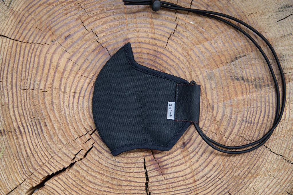 flat shot of the organic summer cotton mask in black