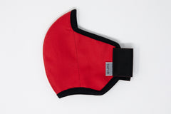 flat shot of the organic summer cotton mask in red