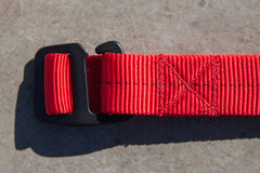 flat shot of the belt in rbf red