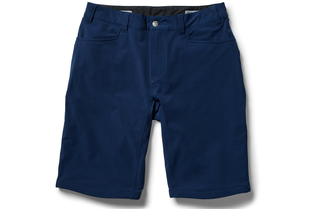 flat shot of the TRANSVERSE regular shorts in blue