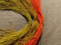 flat shot of our mask color cords in yellow, gold, and safety orange