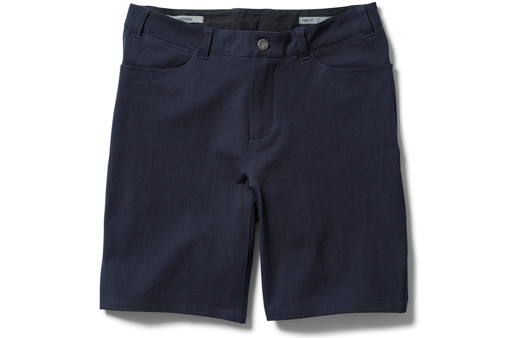 durable cotton trouser short in navy.